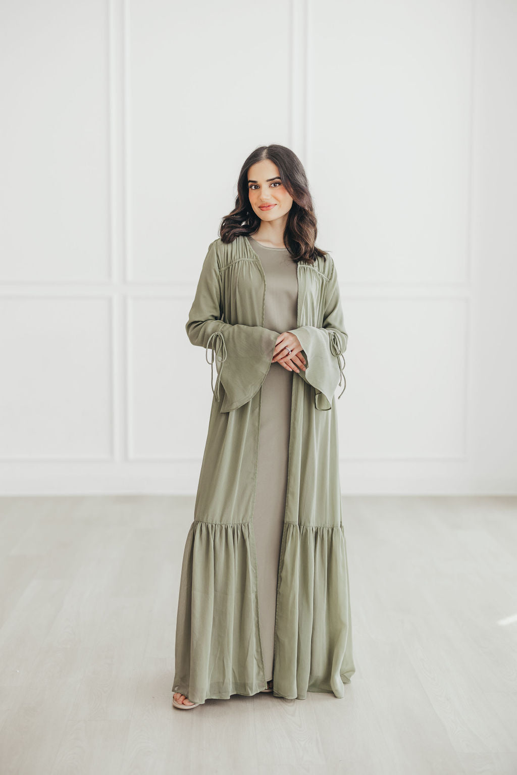 Sofia Abaya Set (Light Olive)