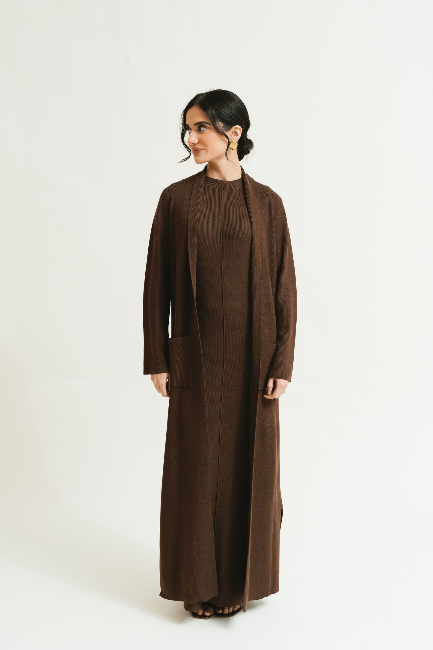 Lileian Knit Dress Set (Espresso)
