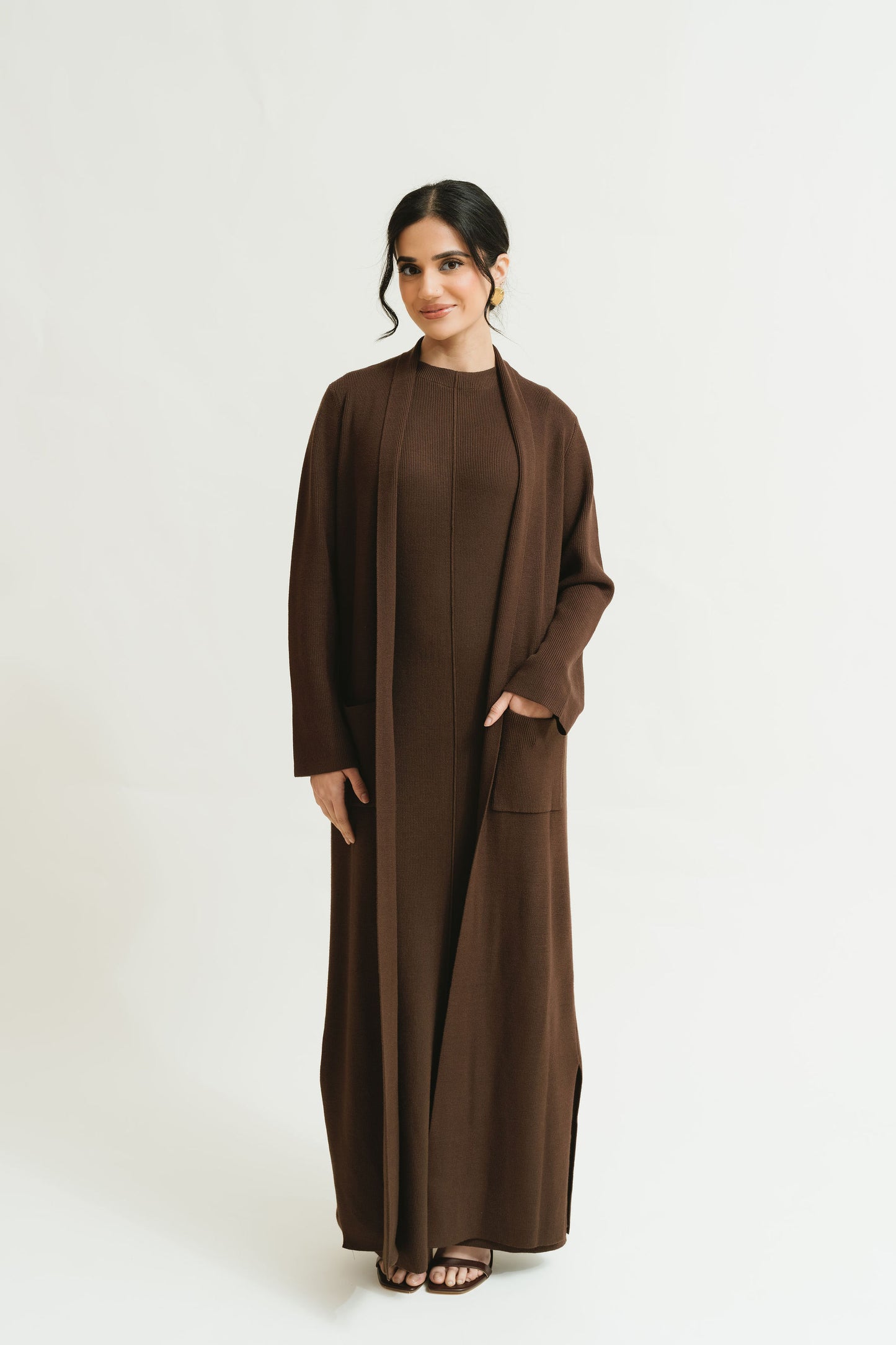 Lileian Knit Dress Set (Espresso)
