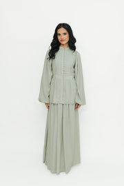 Lujaine Top & Skirt Set (Pistachio)