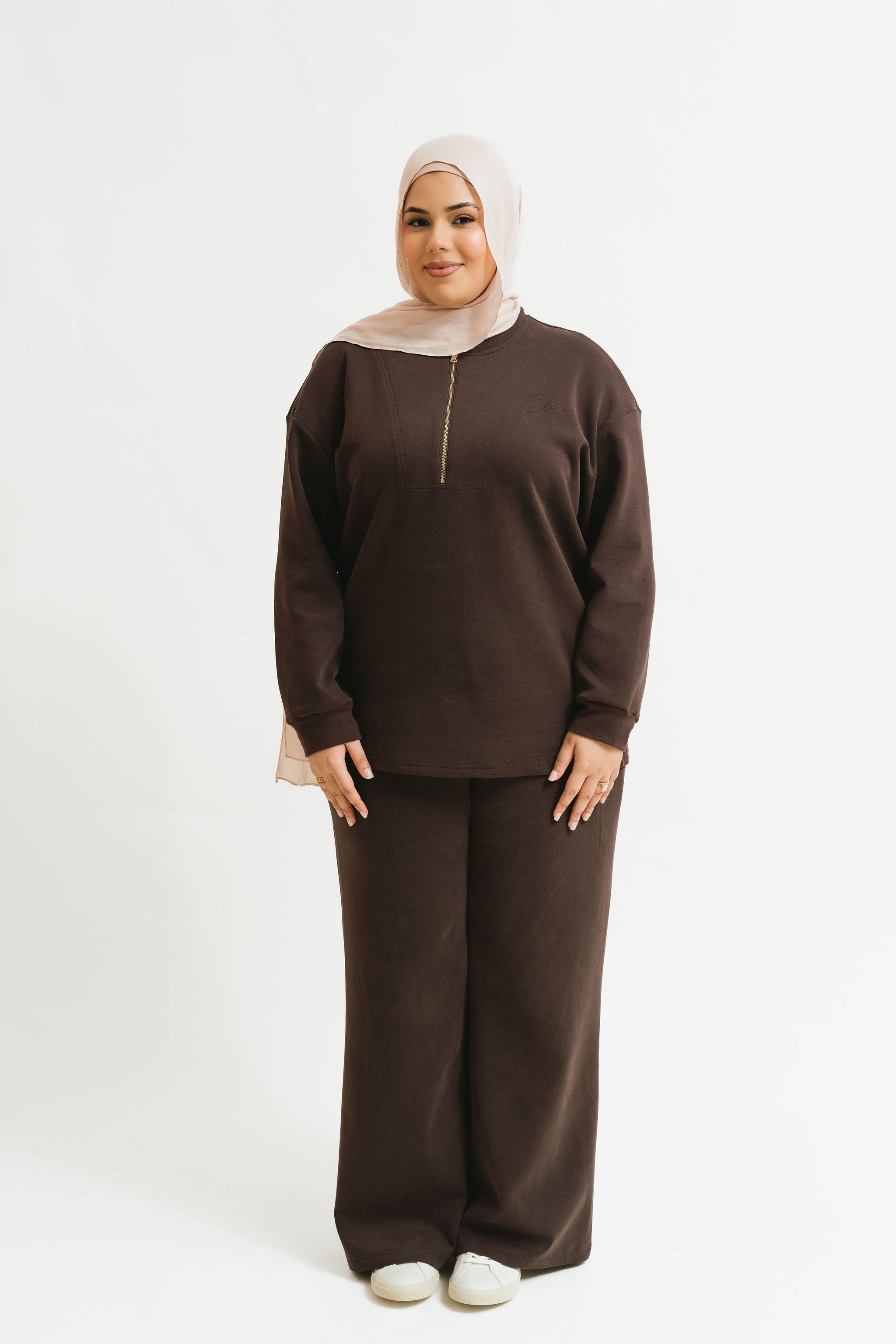 The Signature Tracksuit (Dark Chocolate) – Elaa The Label