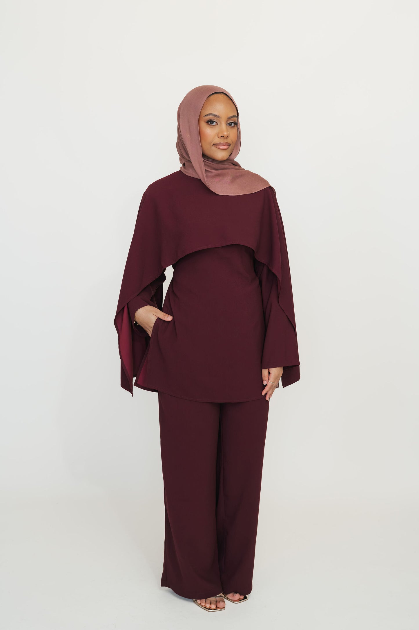 Amira Top & Pant Set (Pomegranate)