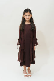 Mini Sofia Abaya Set | Crushed Plum