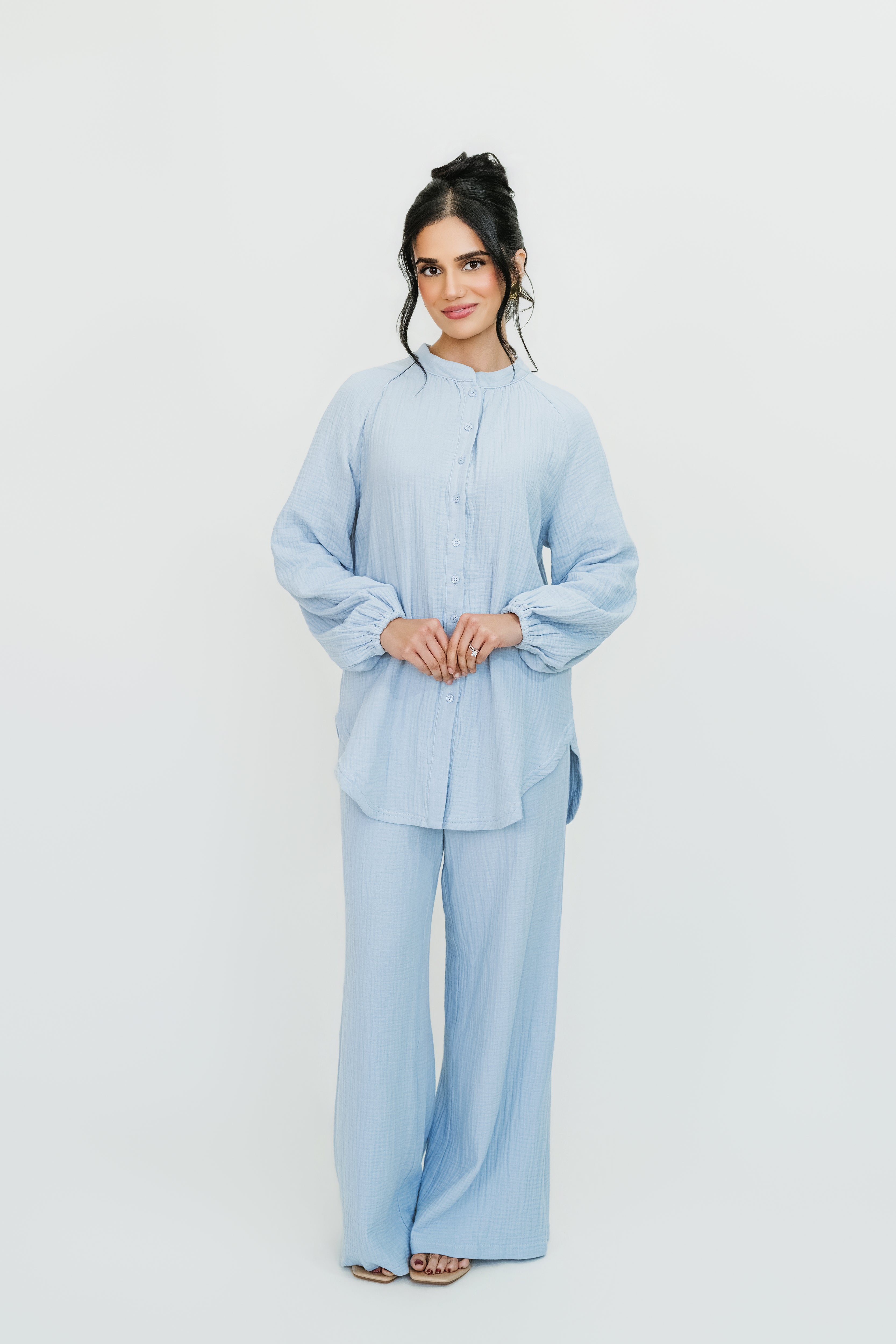 Rima Top & Pant Set Stone – Soft, Cozy & Stylish Loungewear – Elaa