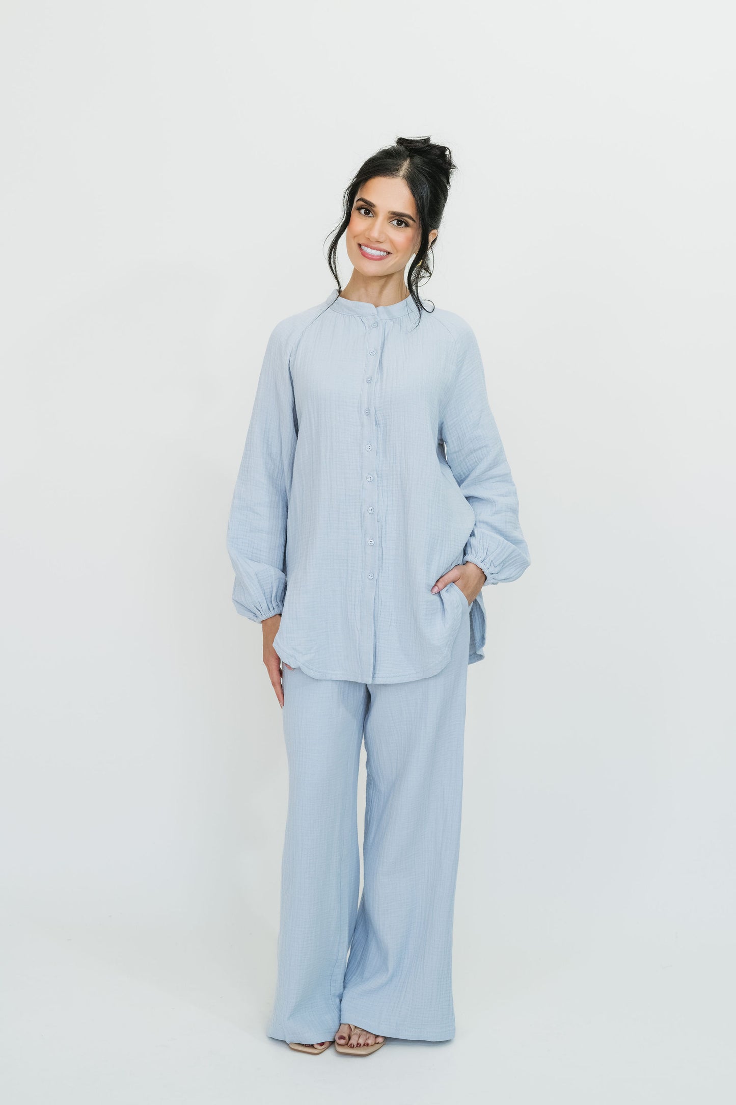 Rima Top & Pant Set (Dusty Blue)