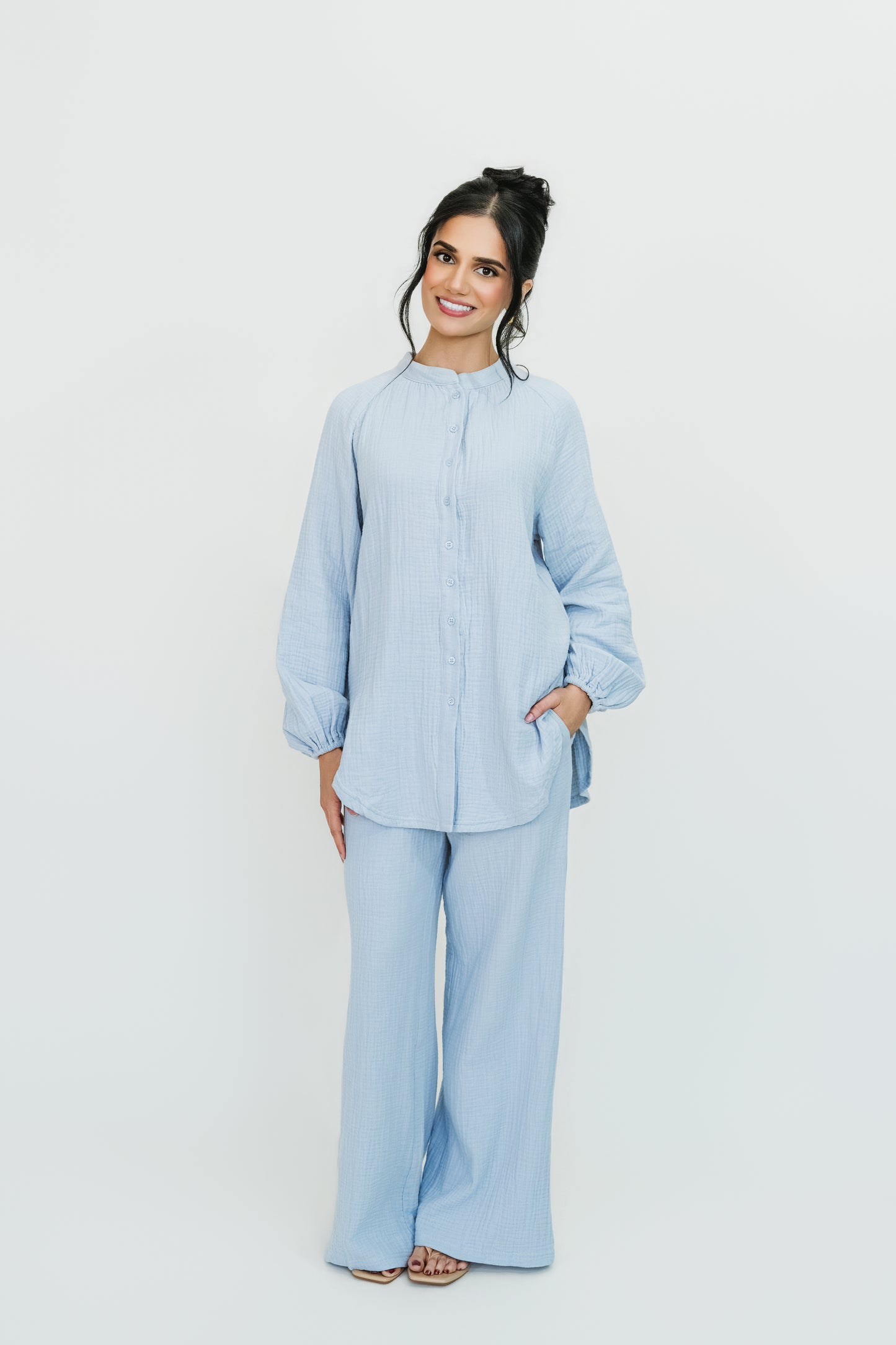 Rima Top & Pant Set (Dusty Blue)
