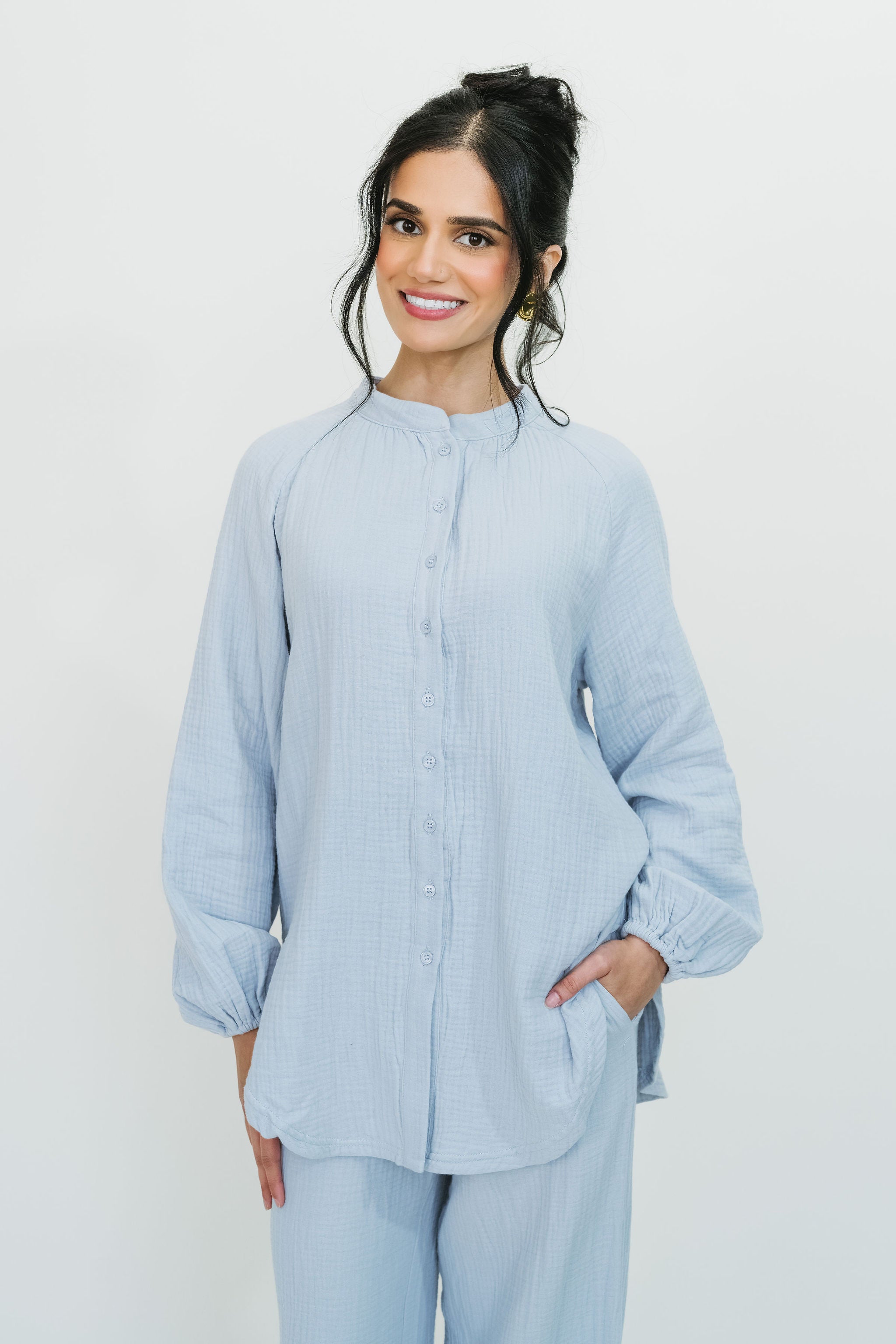 Rima Top & Pant Set Stone – Soft, Cozy & Stylish Loungewear – Elaa