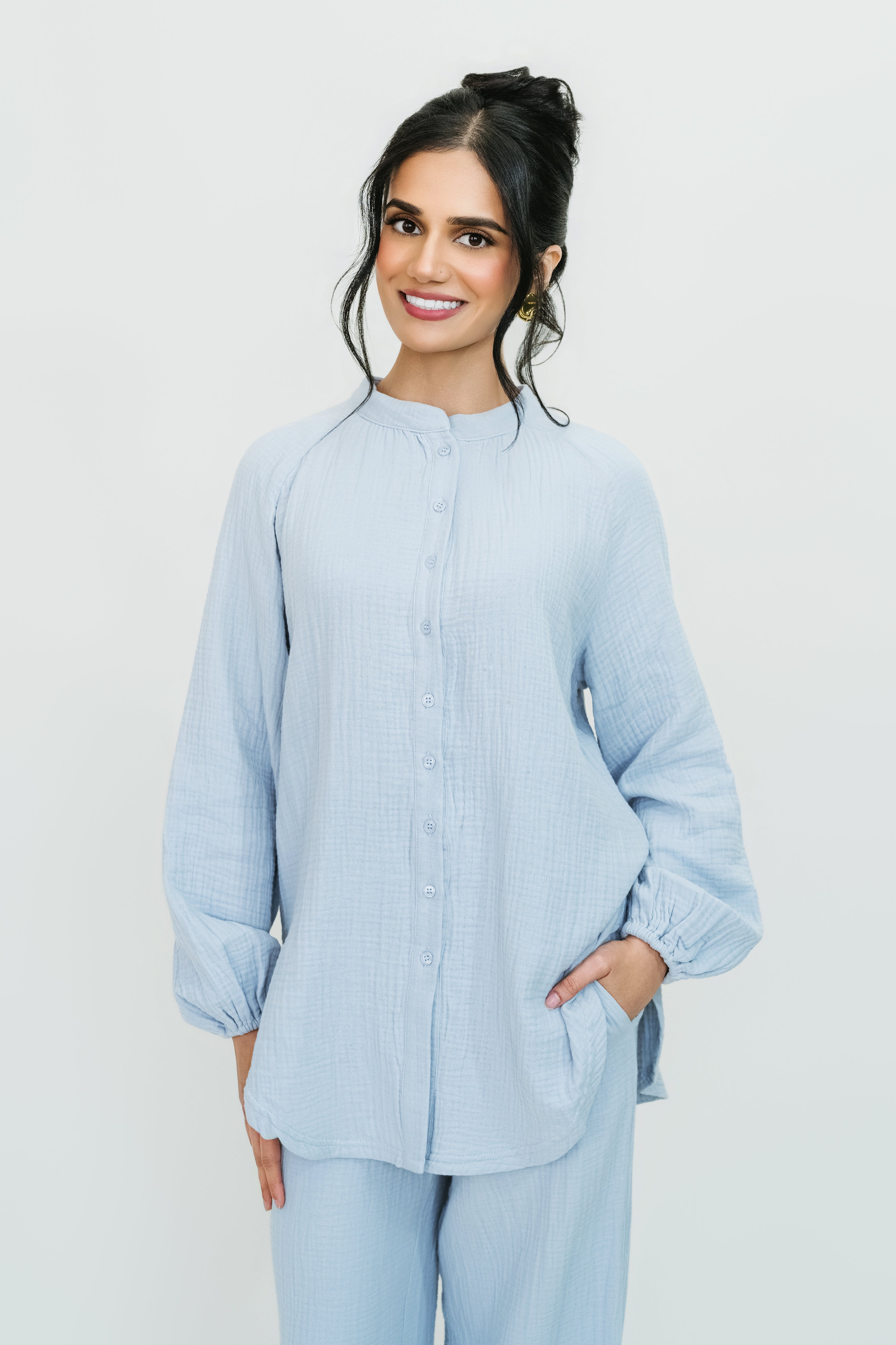 Rima Top & Pant Set Stone – Soft, Cozy & Stylish Loungewear – Elaa
