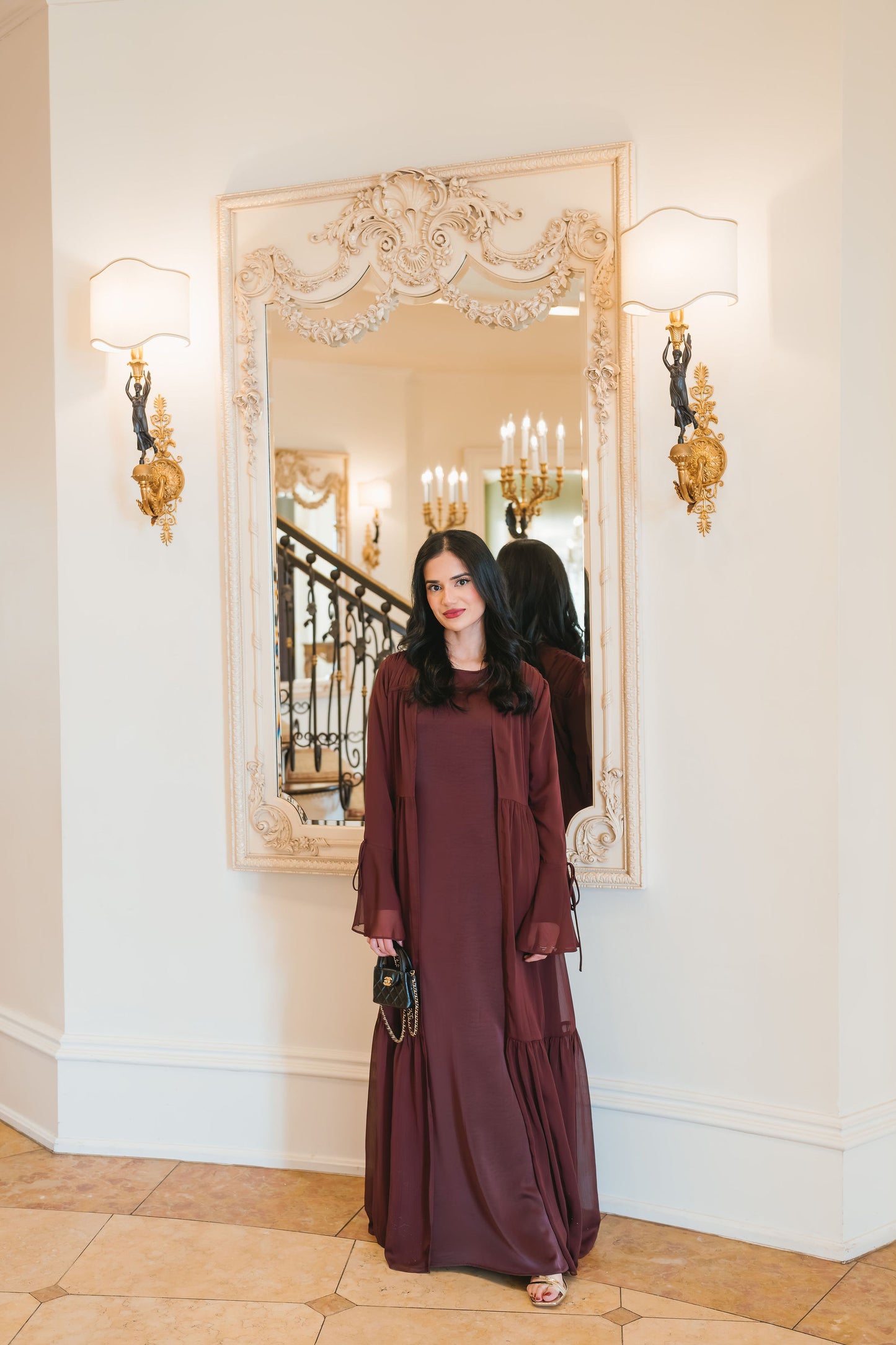 Sofia Abaya Set (Crushed Plum)
