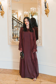 Sofia Abaya Set | Crushed Plum