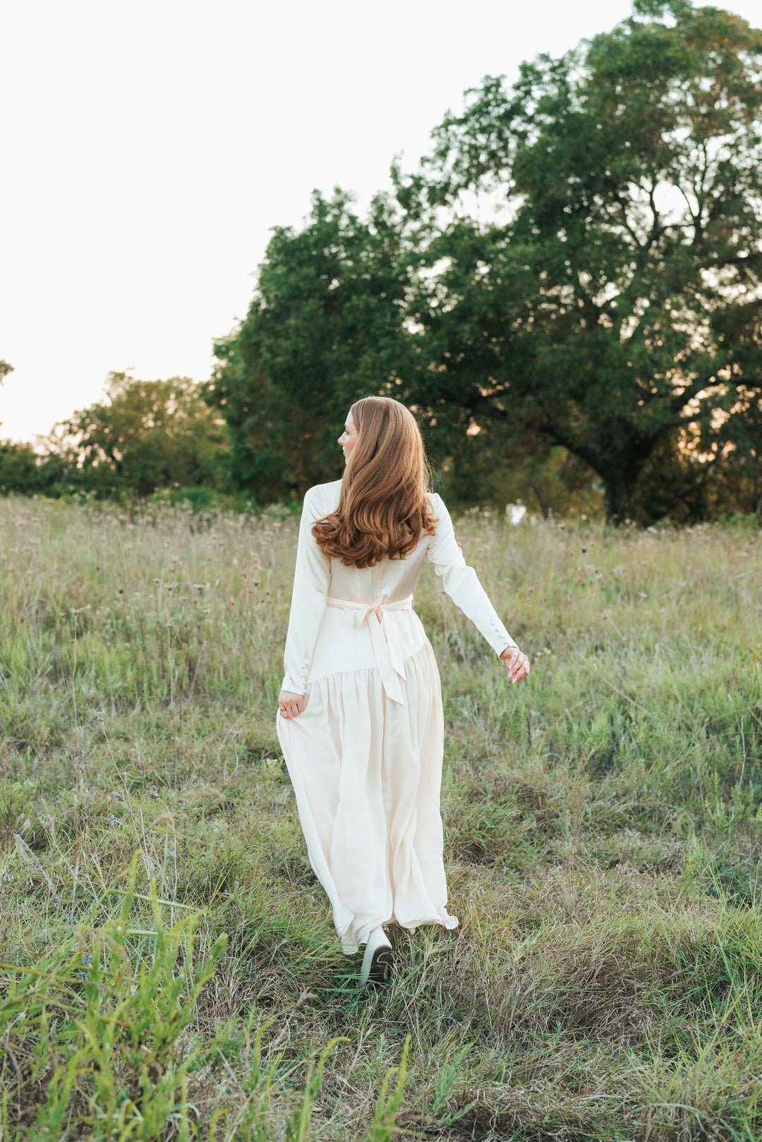 Cream Asymmetric Drop-Waist Dress for Special Occasions